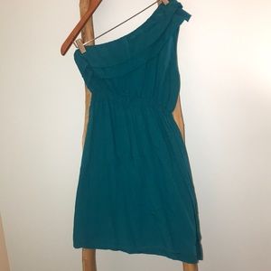 One shoulder dress- turquoise